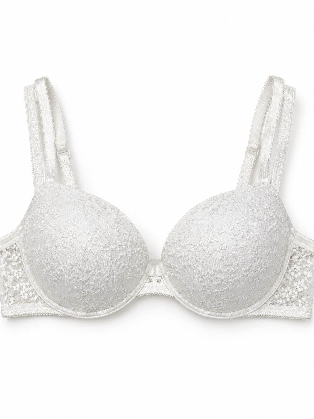 Victoria’s Secret Vintage 2007 Angels Secret Embrace White Lace Push-Up Bra Y2K